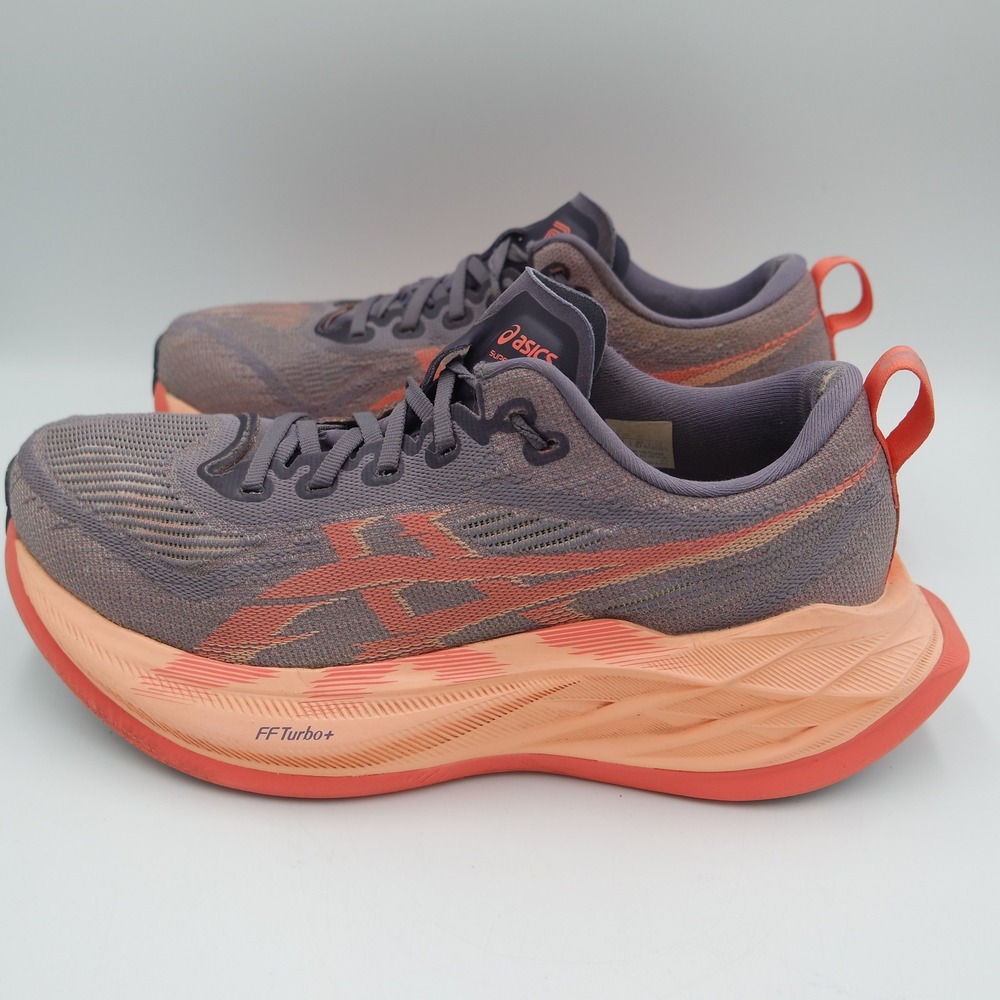 Asics Superblast 2 Womens 8.5 USM 7 Purple Orange Running Shoes MISSING INSOLE